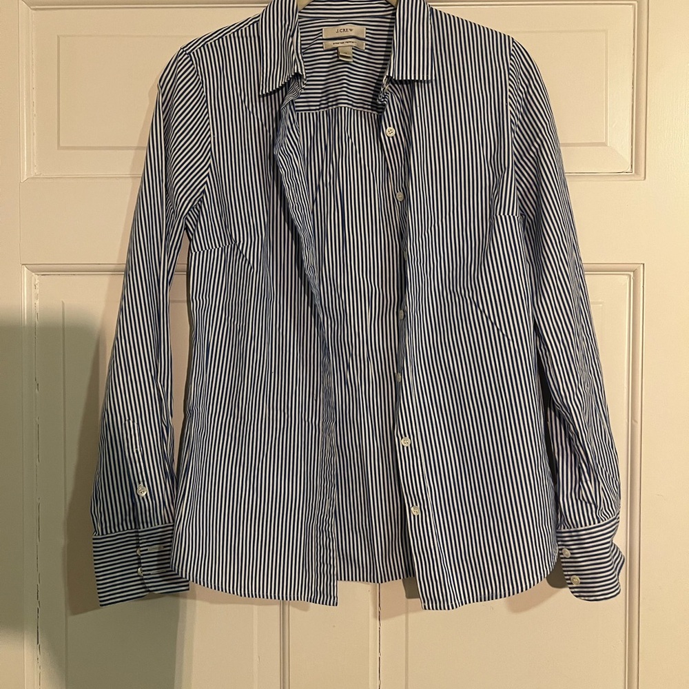 JCrew Striped Stretch Perfect Button Up